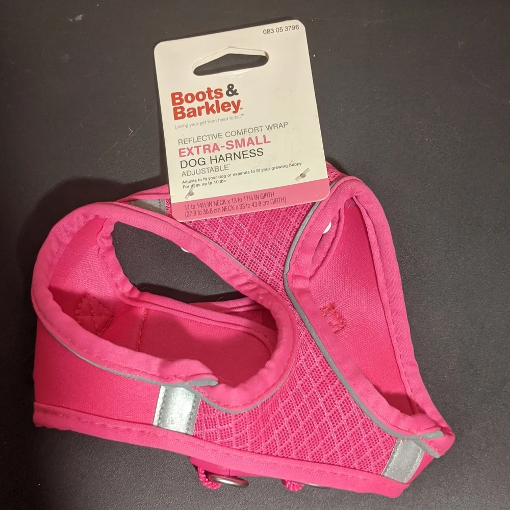 Boots & Barkley Ultimate Reflective Comfort Wrap Xs Pink Dog Cat Animal Harness